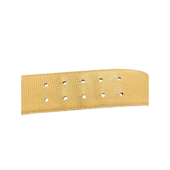 Empori Armani Women’s Wide Corset Style Leather Reptile Yellow Gold 75/30 Italy main image 13